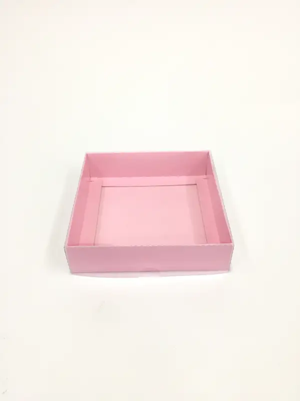 12x12x3  Pembe  Altı Kartonlu Asetat Kutu