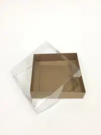 12x12x3 Kraft  Altı Kartonlu Asetat Kutu - Görsel 1