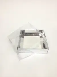 12x12x3 Gümüş Altı Kartonlu Asetat Kutu - Görsel 1