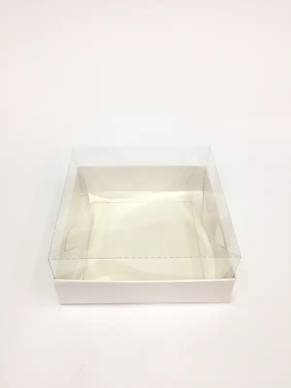 12x12x5 Beyaz Altı Kartonlu Asetat Kutu