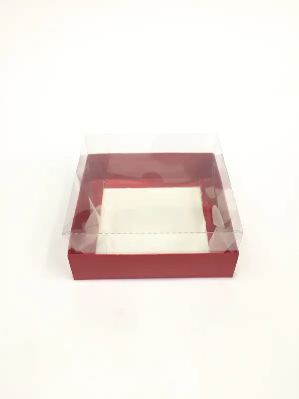 12x12x5 Kırmızı Altı Kartonlu Asetat Kutu
