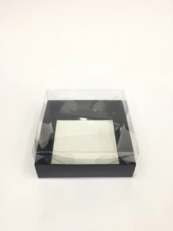 12x12x5 Siyah Altı Kartonlu Asetat Kutu