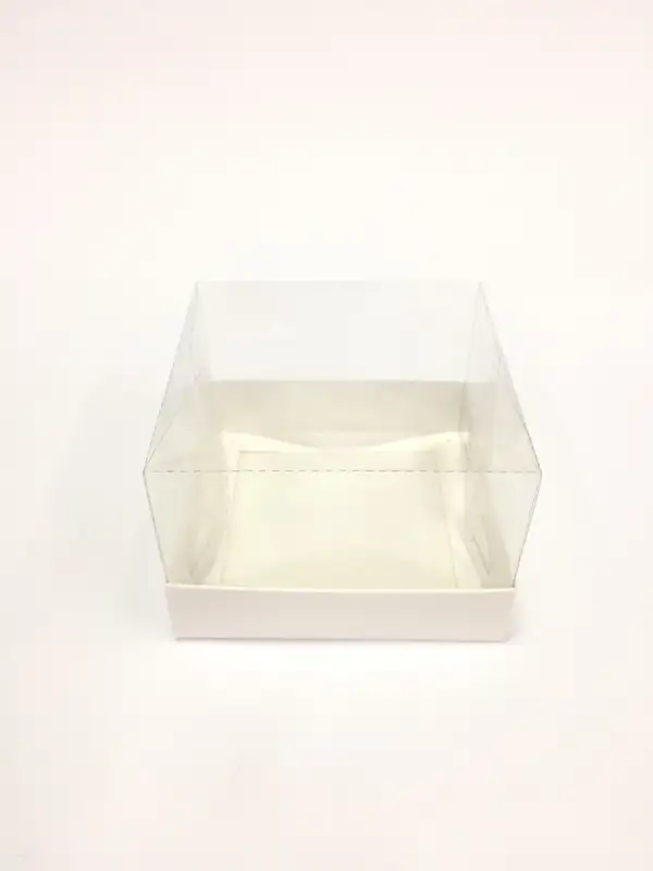 12x12x8 Beyaz Altı Kartonlu Asetat Kutu