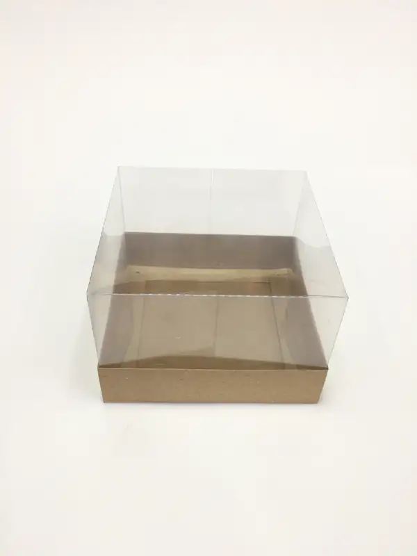 12x12x8 Kraft Altı Kartonlu Asetat Kutu