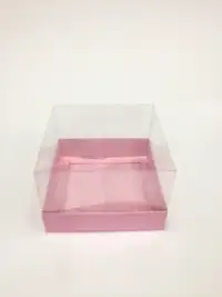 12x12x8 Pembe Altı Kartonlu Asetat Kutu - Görsel 1