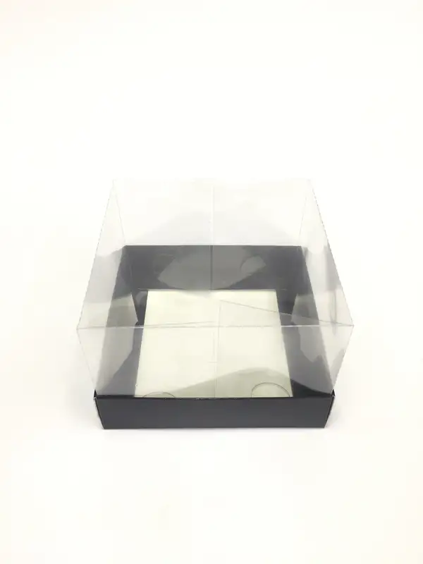 12x12x8 Siyah Altı Kartonlu Asetat Kutu
