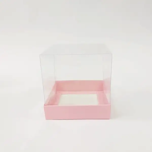 12x12x12 Pembe Altı Kartonlu Asetat Kutu
