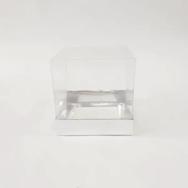 12x12x12 Gümüş Altı Kartonlu Asetat Kutu