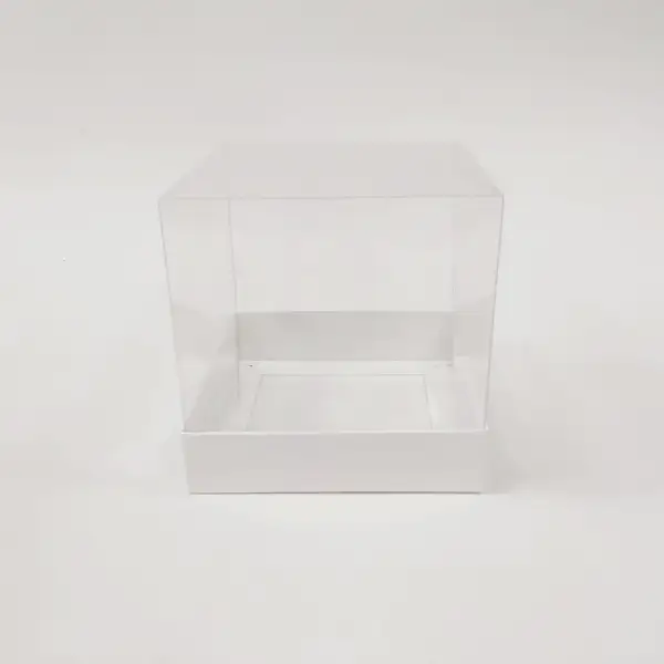 12x12x12 Beyaz Altı Kartonlu Asetat Kutu