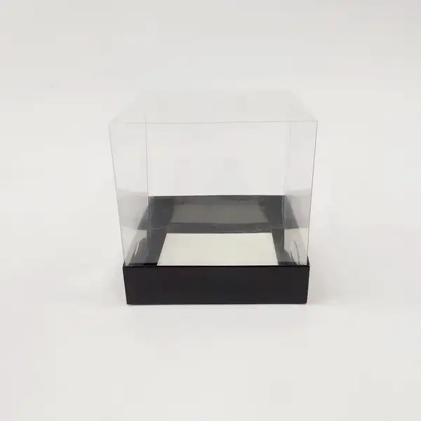 12x12x12 Siyah Altı Kartonlu Asetat Kutu