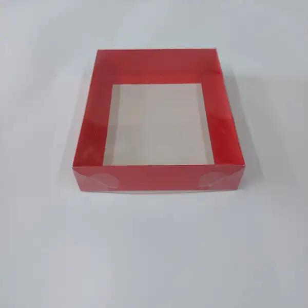 15x12x3 Kırmızı Altı Kartonlu Asetat Kutu