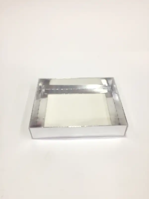 15x12x3 Gümüş Altı Kartonlu Asetat Kutu