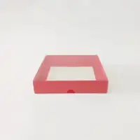 15x15x3 Kırmızı Altı Kartonlu Asetat Kutu - Görsel 1