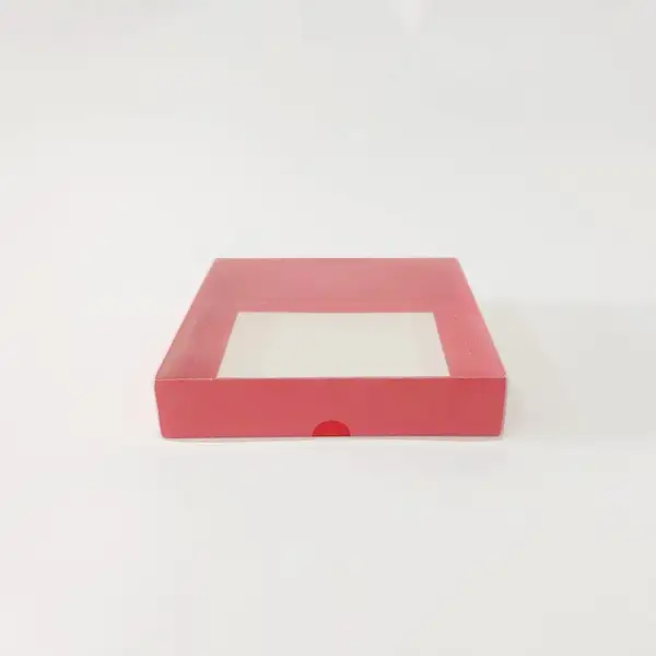 15x15x3 Kırmızı Altı Kartonlu Asetat Kutu
