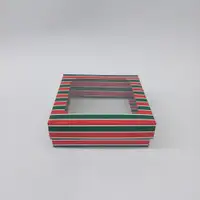 15x15x5 Yılbaşı Desenli Pencereli Kutu - Görsel 1