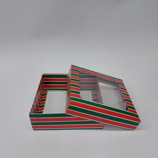 15x15x5 Yılbaşı Desenli Pencereli Kutu