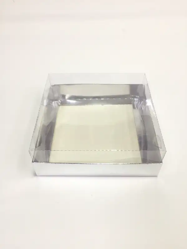 15x15x5 Gümüş Altı Kartonlu Asetat Kutu