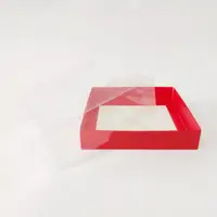 15x15x5 Kırmızı Altı Kartonlu Asetat Kutu - Görsel 2