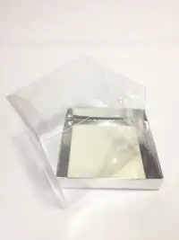 15x15x10 Gümüş Altı Kartonlu Asetat Kutu - Görsel 1