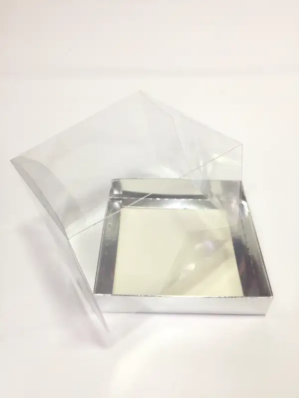 15x15x10 Gümüş Altı Kartonlu Asetat Kutu