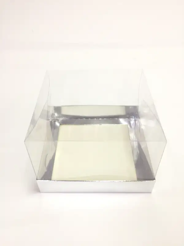 15x15x10 Gümüş Altı Kartonlu Asetat Kutu