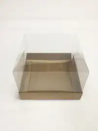 15x15x10 Kraft Altı Kartonlu Asetat Kutu - Görsel 1