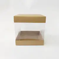 15x15x15 Kraft Alt Üst Kartonlu Asetat Kutu - Görsel 1