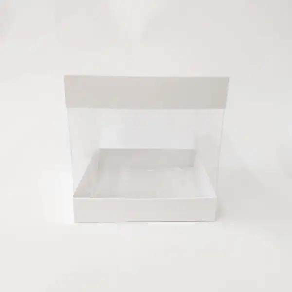 15x15x15 Beyaz Alt Üst Kartonlu Asetat Kutu