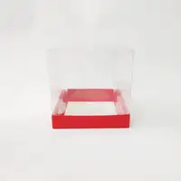 15x15x15 Kırmızı Altı Kartonlu Asetat Kutu - Görsel 1