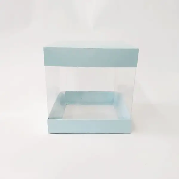15x15x15 Mavi Alt Üst Kartonlu Asetat Kutu