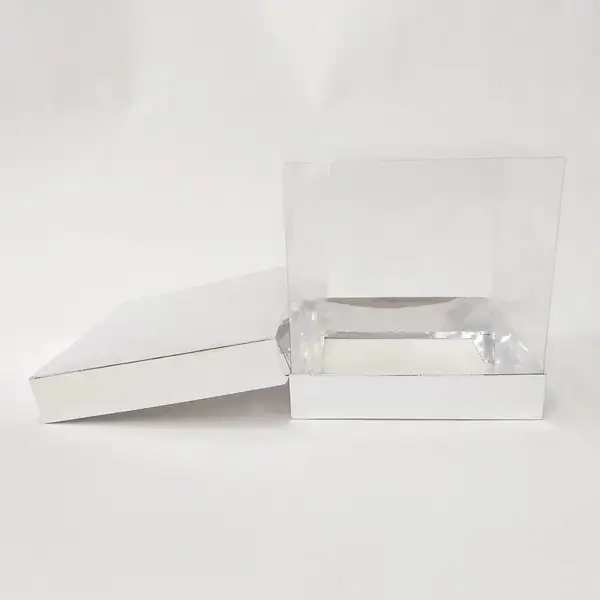 15x15x15 Gümüş Alt Üst Kartonlu Asetat Kutu