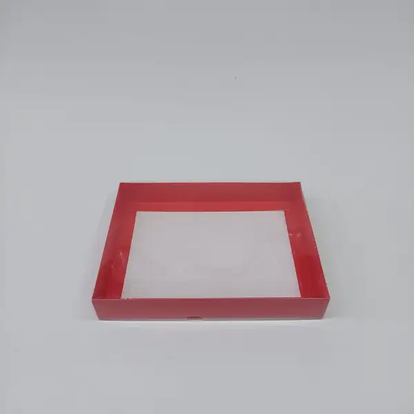 20x15x3 Kırmızı Altı Kartonlu Asetat Kutu