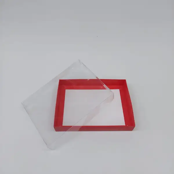 20x15x3 Kırmızı Altı Kartonlu Asetat Kutu