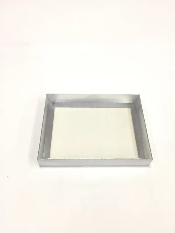 20x15x3 Gümüş Altı Kartonlu Asetat Kutu