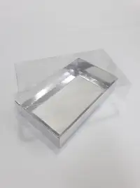 20x10x3 Gümüş Altı Kartonlu Asetat Kutu - Görsel 1