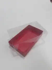 20x10x3 Kırmızı Altı Kartonlu Asetat Kutu - Görsel 1