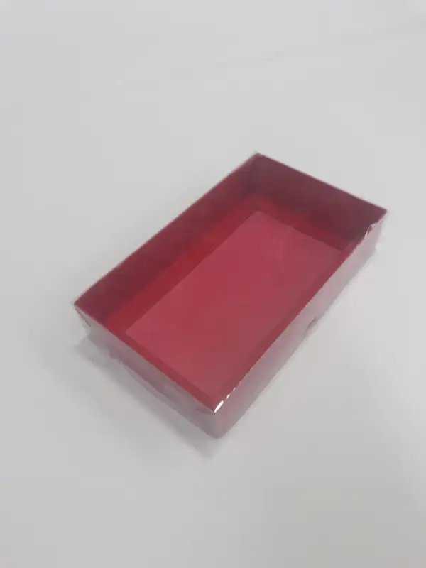 20x10x3 Kırmızı Altı Kartonlu Asetat Kutu