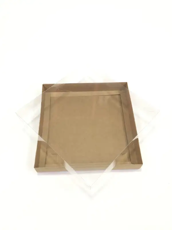 20x20x3 Kraft Altı Kartonlu Asetat Kutu