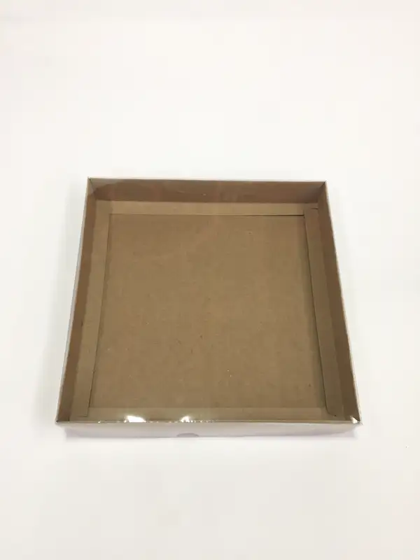 20x20x3 Kraft Altı Kartonlu Asetat Kutu