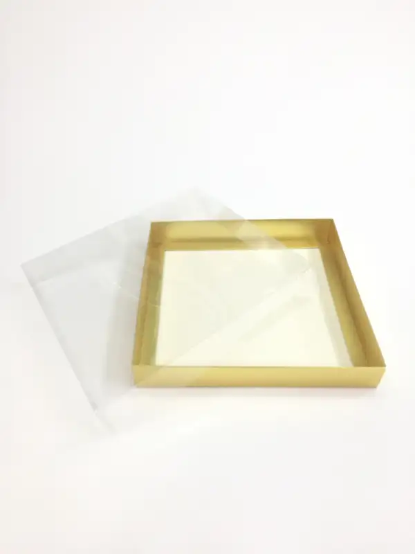 20x20x3 Altın Altı Kartonlu Asetat Kutu