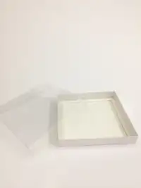 20x20x3 Beyaz Altı Kartonlu Asetat Kutu - Görsel 1