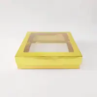 20x20x5 Pencereli Altın Kutu - Görsel 1