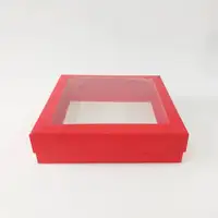 20x20x5 Pencereli Kırmızı Kutu - Görsel 1