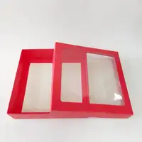 20x20x5 Pencereli Kırmızı Kutu - Görsel 2