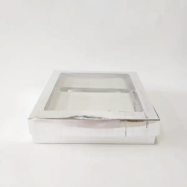20x20x5 Pencereli Gümüş Kutu