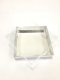 20x20x5 Gümüş Altı Kartonlu Asetat Kutu - Görsel 1