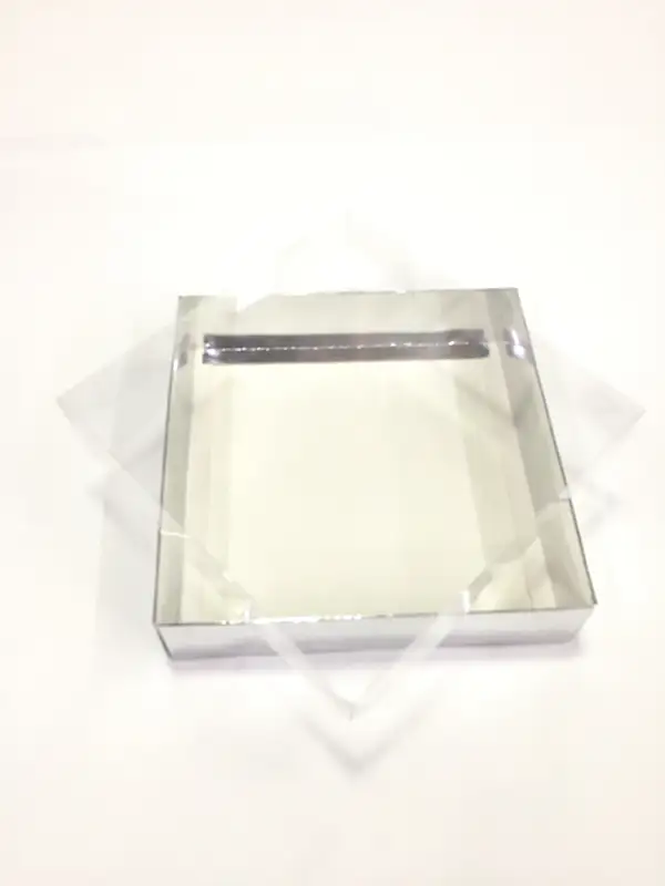 20x20x5 Gümüş Altı Kartonlu Asetat Kutu