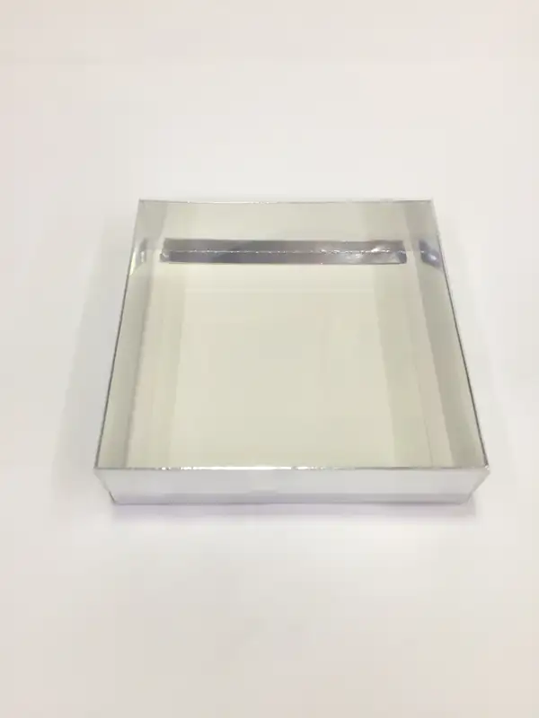 20x20x5 Gümüş Altı Kartonlu Asetat Kutu