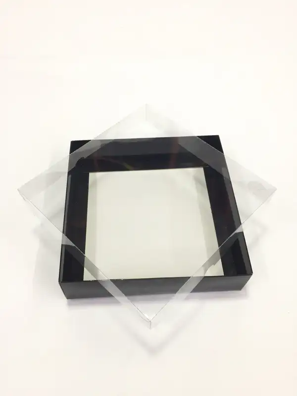 20x20x5 Siyah Altı Kartonlu Asetat Kutu