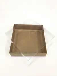 20x20x5 Kraft Altı Kartonlu Asetat Kutu - Görsel 1